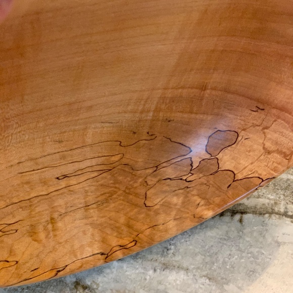 Beautiful Spalted Maple Carved Bowl. New! - Picture 9 of 14